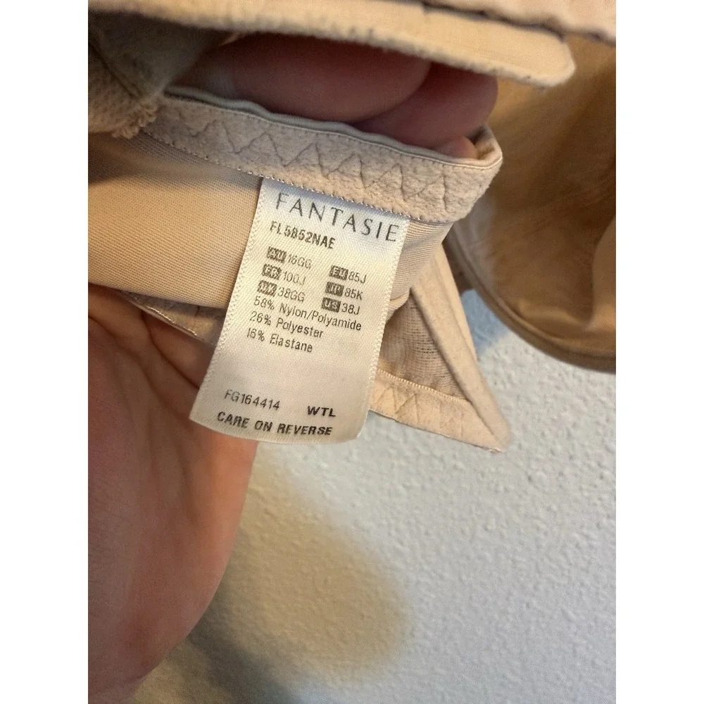Fantasie Impression Bra Beige Lace Size 38J Underwired Full Coverage Cup 5852